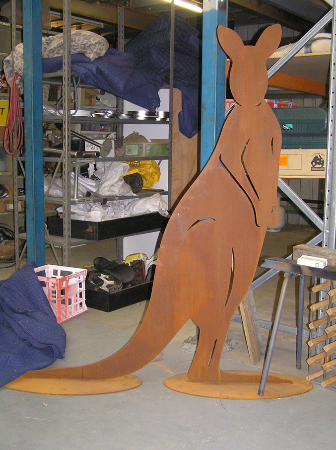 Laser cut corten Kangaroo