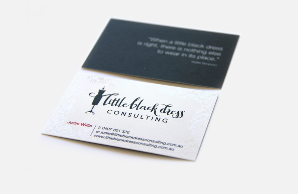 Business card design with spot gloss laminate